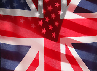 Image showing transparent U.S. and UK flags