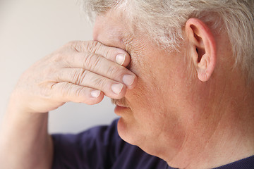 Image showing senior man getting emotional 