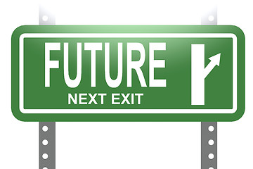 Image showing Future green sign board isolated