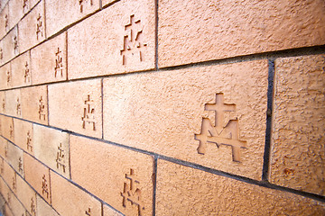 Image showing italy  church wall  brick in the   centre   of vergiate varese 