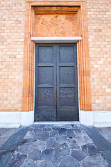 Image showing vergiate italy   church  varese  the old door  