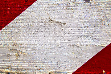 Image showing   arsizio abstract wood italy  lombardy   and white red stripe