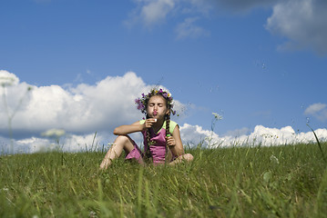 Image showing Girl with  soap bubbles VI