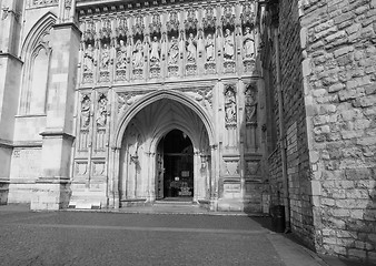 Image showing Black and white Westminster Abbey in London