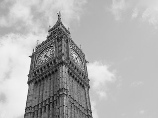 Image showing Black and white Big Ben in London