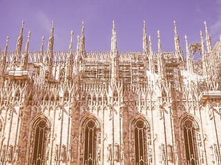 Image showing Retro looking Milan Cathedral