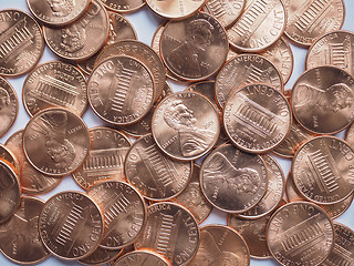 Image showing Dollar coins background