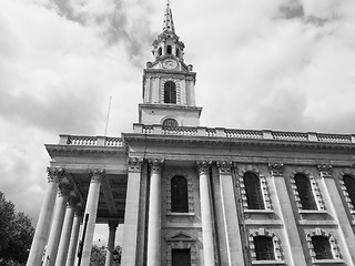 Image showing Black and white St Martin church in London