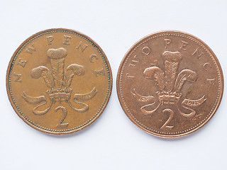 Image showing UK 2 pence coin
