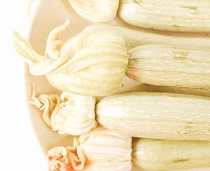 Image showing Retro looking Courgettes zucchini