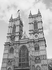 Image showing Black and white Westminster Abbey in London