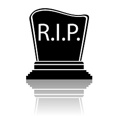 Image showing Black Gravestone Silhouette