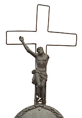 Image showing Memento, old figure Christ on the cross