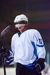 Image showing ice hockey player portrait