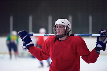 Image showing ice hockey player portrait