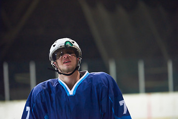 Image showing ice hockey player portrait