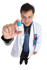 Image showing Friendly doctor or Pharmacist with pill