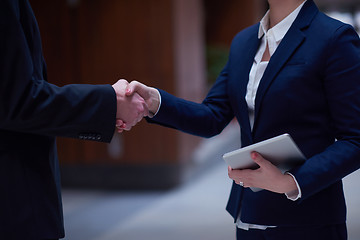 Image showing business man and woman hand shake