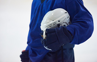 Image showing ice hockey player portrait