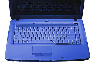 Image showing Laptop in blue over white