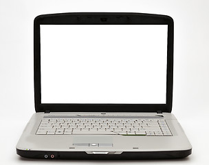 Image showing Laptop with screen over white