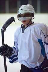 Image showing ice hockey player portrait