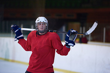 Image showing ice hockey player portrait