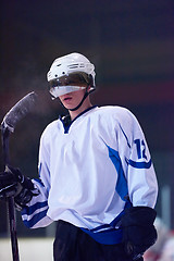 Image showing ice hockey player portrait