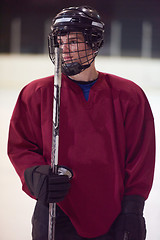 Image showing ice hockey player portrait