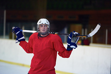 Image showing ice hockey player portrait