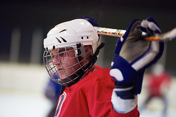 Image showing ice hockey player portrait