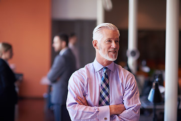 Image showing senior business man with his team at office