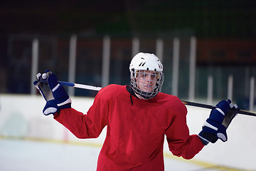 Image showing ice hockey player portrait