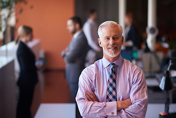 Image showing senior business man with his team at office