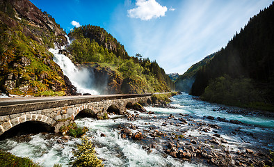 Image showing Latefossen waterfall Norway