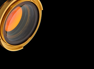 Image showing Golden eye - nice gold lens isolated