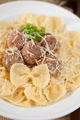 Image showing Pasta with meat balls 
