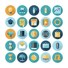 Image showing Flat design icons for business and finance