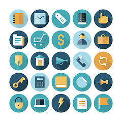 Image showing Flat design icons for business and finance