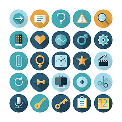 Image showing Flat design icons for user interface