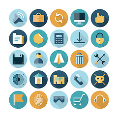 Image showing Flat design icons for user interface