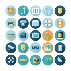 Image showing Flat design icons for user interface