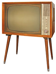 Image showing Wooden vintage television