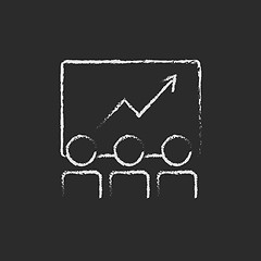 Image showing Business growth icon drawn in chalk.