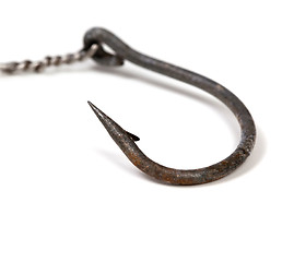 Image showing Old fishhook isolated on white background