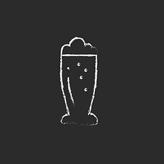 Image showing Glass of beer icon drawn in chalk.