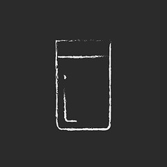 Image showing Glass of water icon drawn in chalk.