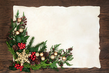 Image showing Snowflake and Floral Border