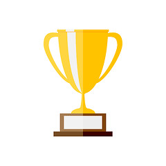 Image showing Vector illustration of gold trophy