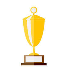 Image showing Vector illustration of gold trophy